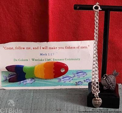 Colorful fish brooche plus bracelet and 2 pendants 1