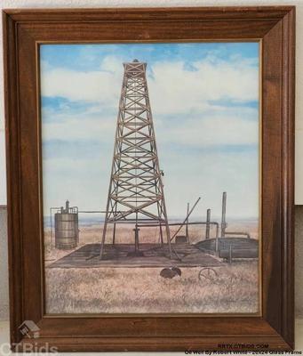 Oil well by robert white 20x24 glass frame 1