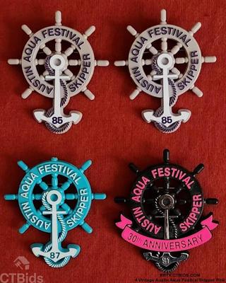 4 vintage austin aqua festival skipper pins 1