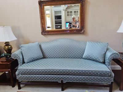 Like NEW chippendale style sofa in soft light green fabric