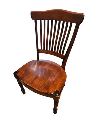 One of six Nichols and Stone by Stickley chairs matching Nichold and Stone table