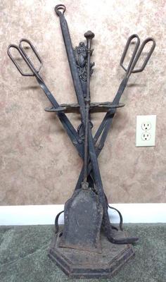 Sale Photo Thumbnail #244: 5 Pc. Cast Iron Fireplace Tool Set