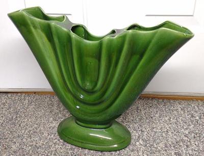 Sale Photo Thumbnail #602: Vintage Camark Ceramic Fan Vase