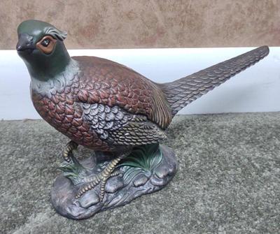 Sale Photo Thumbnail #77: Ceramic Pheasant Sculpture Signed