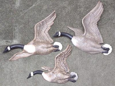 Sale Photo Thumbnail #67: (3) Ceramic Canada Goose Wall Sculptures