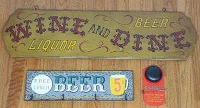 Sale Photo Thumbnail #360: Bar Beer, Wine & Liquor Advertising Decor Signs