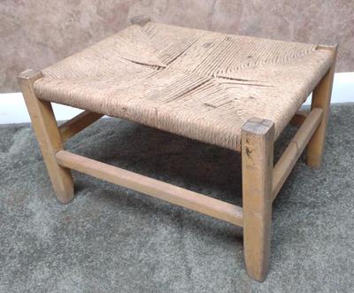 Sale Photo Thumbnail #586: Mid Century Rope-Top Footstool