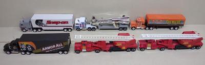 Sale Photo Thumbnail #289: 6 Matchbox Advertising Semi & Fire Truck Toys