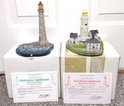 Sale Photo Thumbnail #394: 2 Danbury Mint Lighthouses w/ Original Boxes & COA