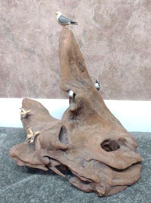 Sale Photo Thumbnail #73: Driftwood Woodpecker & Seagull Bird Sculpture
