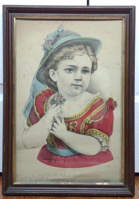 Sale Photo Thumbnail #320: Antique Currier & Ives Little May Blossom Litho