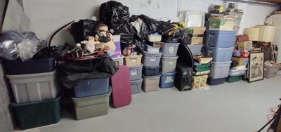 Sale Photo Thumbnail #606: Very Large Lot Of Storage Totes w/ Contents