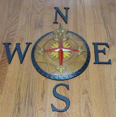 Sale Photo Thumbnail #113: Metal Compass Rose Wall Art / Plaque