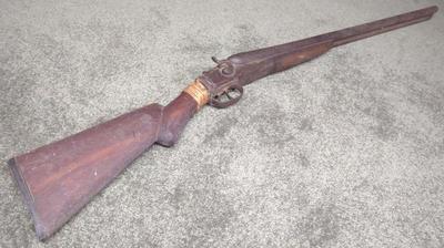 Sale Photo Thumbnail #29: Antique Hopkins & Allen SxS Double Barrel Shotgun