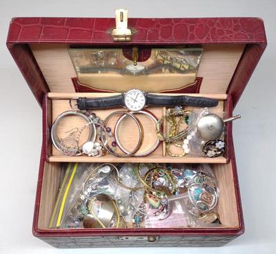 Sale Photo Thumbnail #155: Cowhide Jewelry Box w/ Jewelry