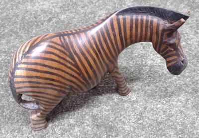 Sale Photo Thumbnail #292: Vintage African Folk Art Hand Made Wooden Zebra