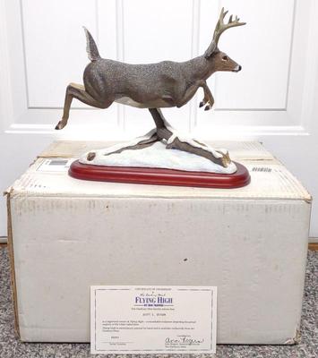 Sale Photo Thumbnail #264: Danbury Mint Flying High Deer Sculpture w/ Box