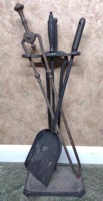 Sale Photo Thumbnail #246: 4 Pc Cast Iron Fireplace Tool Set