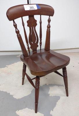 Sale Photo Thumbnail #592: Vintage Doll Size Wooden Splat Brace Back Chair