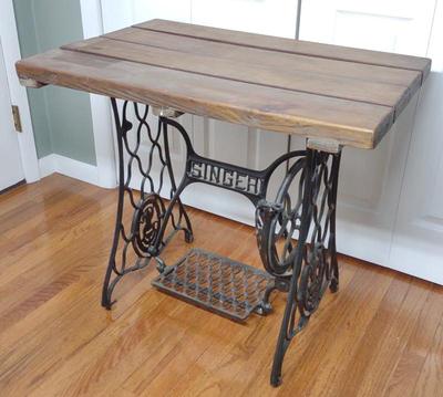 Sale Photo Thumbnail #139: Singer Sewing Machine Table w/ Cast Iron Base