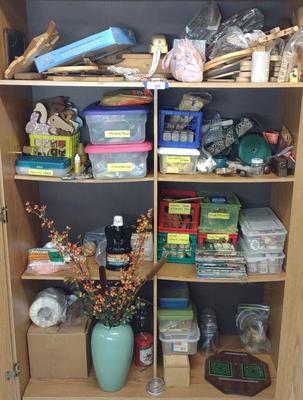 Sale Photo Thumbnail #571: Cabinet of Craft Supplies & Materials