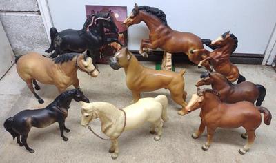 Sale Photo Thumbnail #40: 9 Vintage Breyer Horse Toys