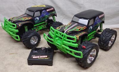 Sale Photo Thumbnail #493: 2 Tyco RC Grave Digger Monster Truck Toys