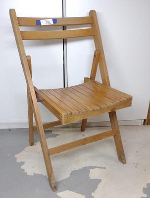 Sale Photo Thumbnail #573: Mid Century Wooden Slat Folding Chair