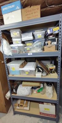 Sale Photo Thumbnail #572: Craft Supplies & Materials w/ Metal Shelf
