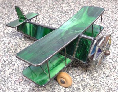 Sale Photo Thumbnail #147: Stained Glass Bi-Plane Kaleidoscope Sculpture