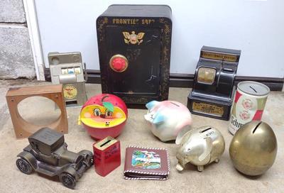 Sale Photo Thumbnail #251: 12 Vintage Coin Banks