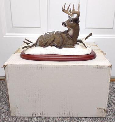 Sale Photo Thumbnail #278: Danbury Mint Winter Stag Deer Sculpture w/ Box