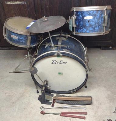 Sale Photo Thumbnail #525: Vintage Tele Star Childs Beginner Drum Kit Set