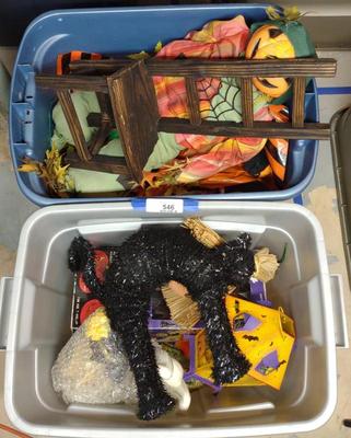 Sale Photo Thumbnail #553: 2 Totes Of Halloween Decorations