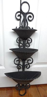 Sale Photo Thumbnail #318: Vintage Cast Iron 3 Tier Wall Planter