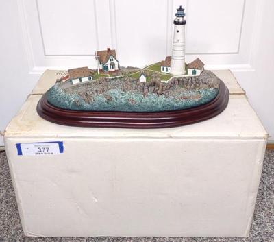 Sale Photo Thumbnail #384: Danbury Mint Boston Light Lighthouse w/ Box