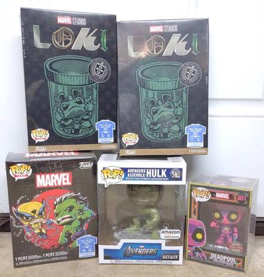 Sale Photo Thumbnail #203: 5 Marvel Funko POP! Figures & T-Shirts Sealed