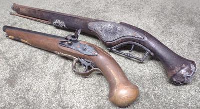 Sale Photo Thumbnail #370: 2 Flintlock Pistol Replicas