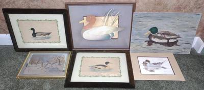 Sale Photo Thumbnail #448: 6 Waterfowl & Duck Art Paintings & Prints