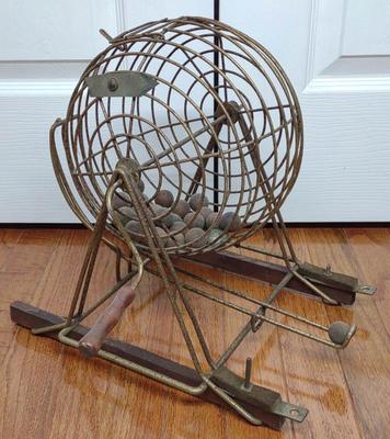 Sale Photo Thumbnail #135: Vintage Bingo Cage w/ Balls