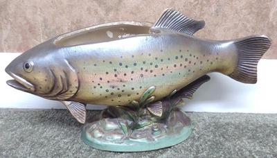 Sale Photo Thumbnail #368: Napcoware Rainbow Trout Ceramic Planter Sculpture