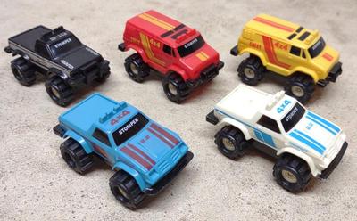 Sale Photo Thumbnail #513: (5) 1980s McDonalds Stompers Truck Toys
