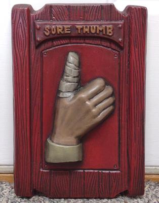 Sale Photo Thumbnail #436: Ceramic Sore Thumb Wall Decor