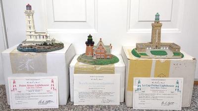 Sale Photo Thumbnail #388: 3 Danbury Mint Lighthouses w/ Boxes & COA