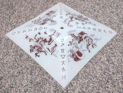 Sale Photo Thumbnail #594: Vintage Glass Western Theme Light Shade