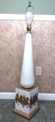 Sale Photo Thumbnail #344: 42" White & Gold Equestrian Table Lamp
