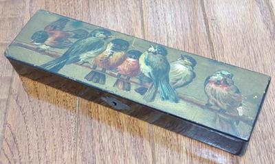 Sale Photo Thumbnail #300: Antique Avian Theme Pencil Box