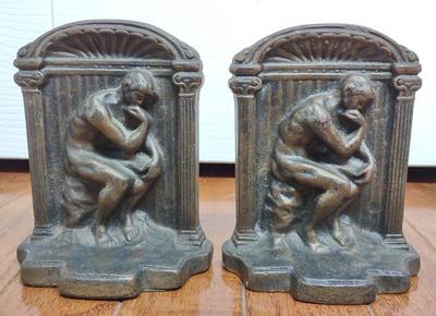 Sale Photo Thumbnail #129: Pair of The Thinker Cast Iron Bookends