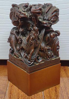 Sale Photo Thumbnail #478: Antique Chinese Dragon Sculpture On Base