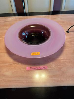 MURANO GLASS VASE & STAND